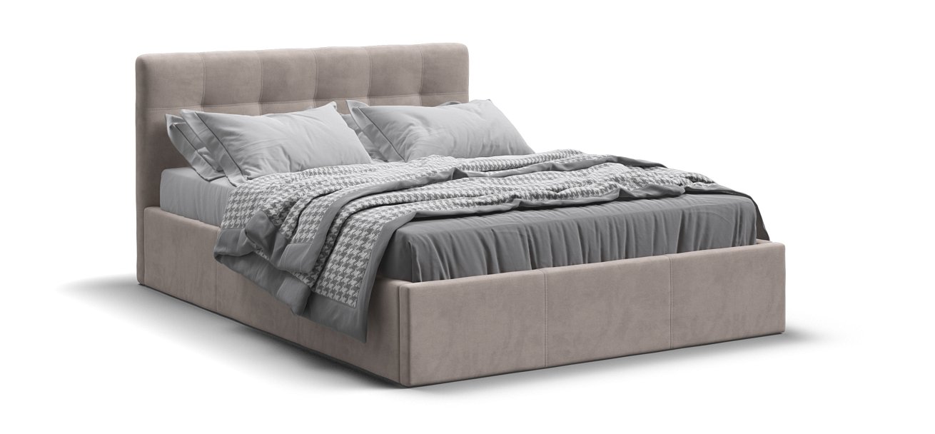 Кровать Белла 140*200 велюр Monolit латте - купить в Озерце