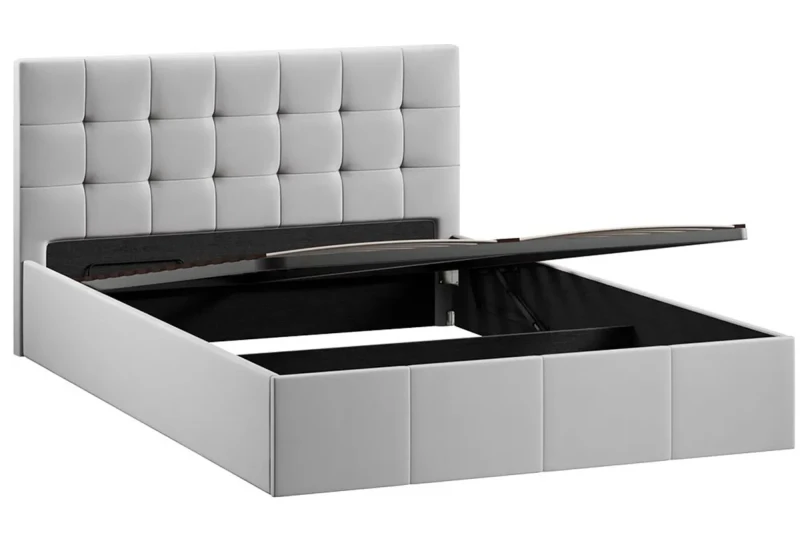 Кровать Эмма с ПМ и заглушиной 140х200 (Велюр/Confetti Silver) - купить в Озерце