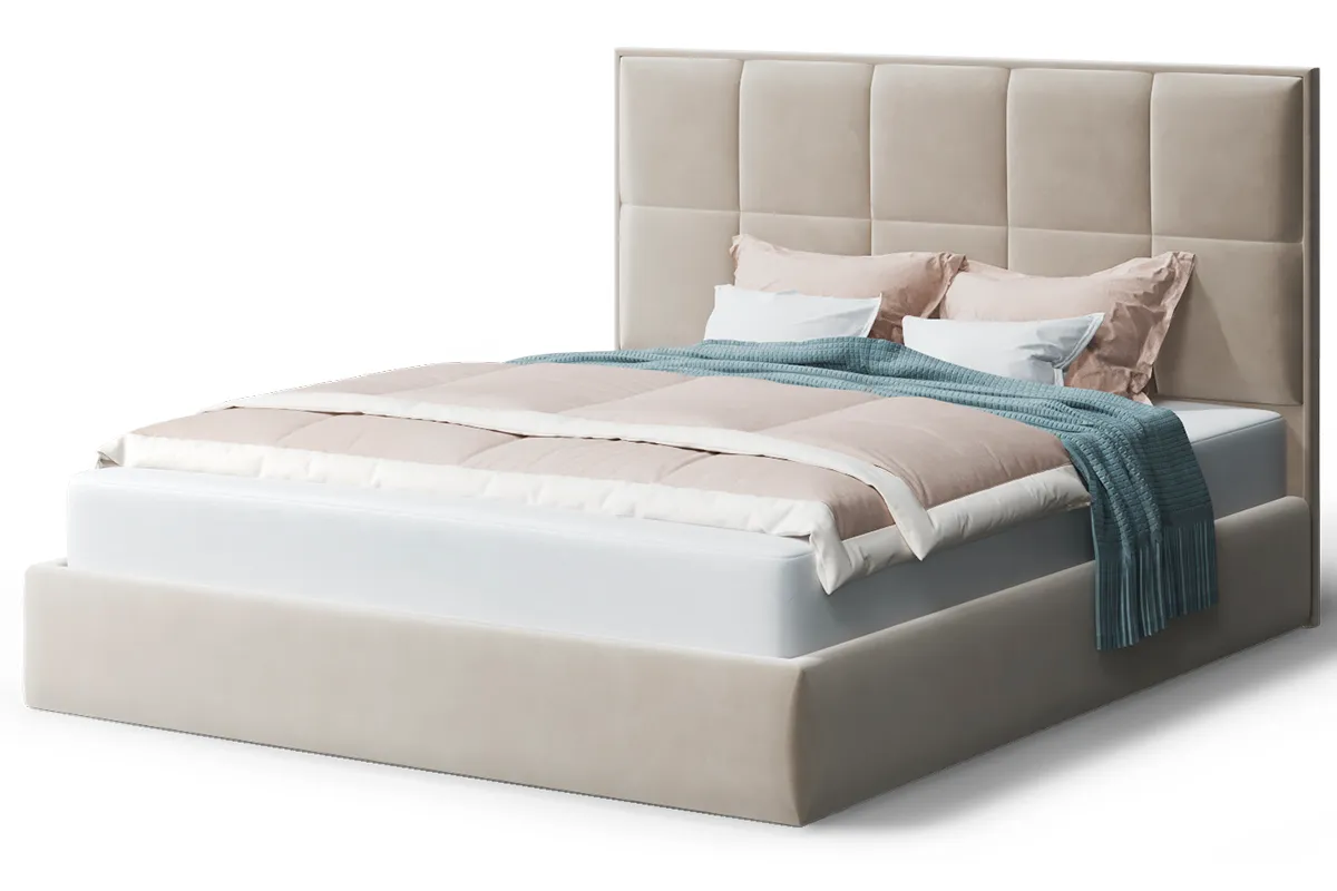 Кровать без опоры Велла с подъемым мех-ом 140х200 (Бренди лайт 03 / Крем) - купить в Озерце