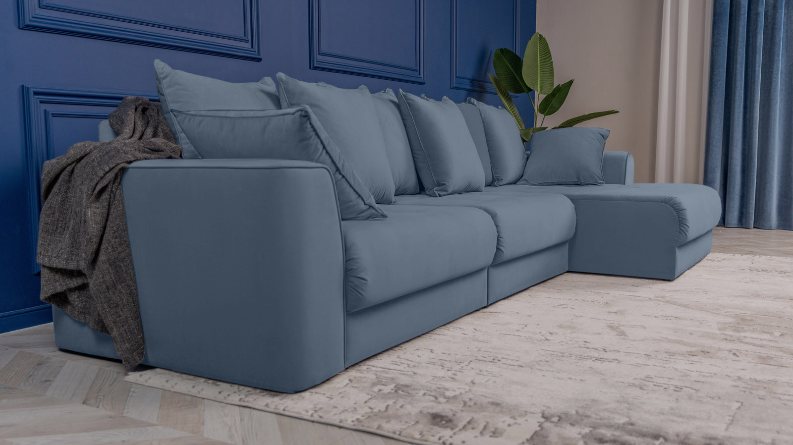 Диван угловой Monako New, Тк. Casanova Ice 156x356 — купить в Озерце