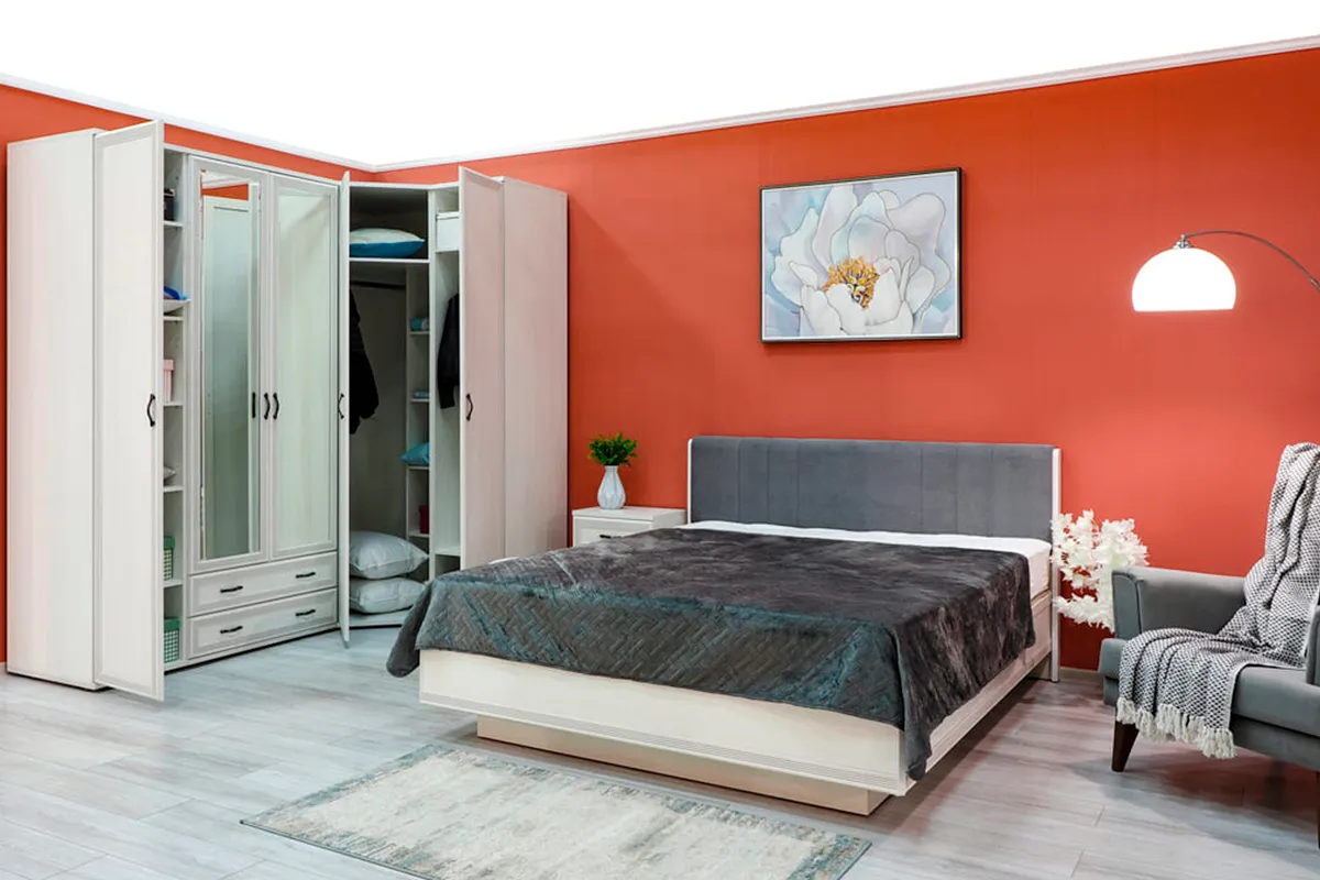 Кровать КР-1013-СЯ-В с ПМ 160х200 (Снежный Ясень/Велюр) - купить в Озерце