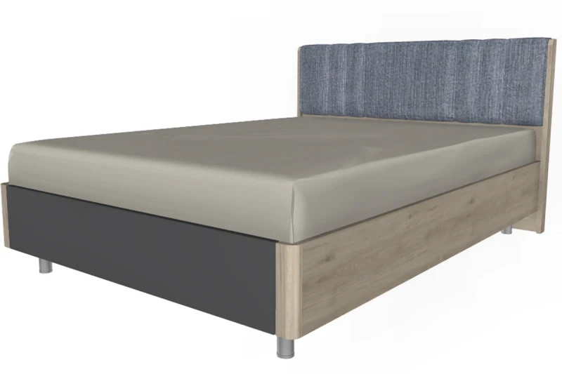 Кровать 140х200 КР-5012-ГС-АМ (Гикори Джексон Светлый/Антрацит Матовый) - купить в Озерце