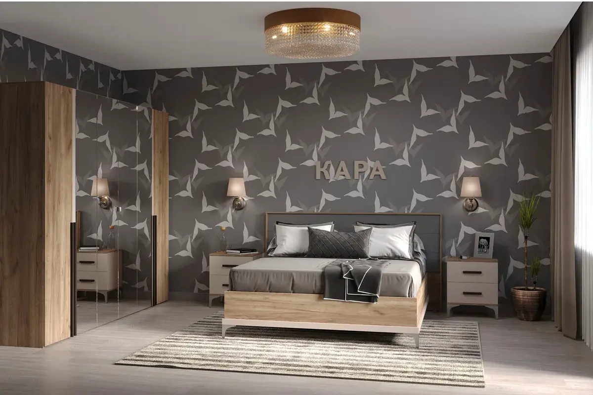 Кровать Кара 9 со стационарным основанием 160х200 (Дуб Табачный Craft) - купить в Озерце