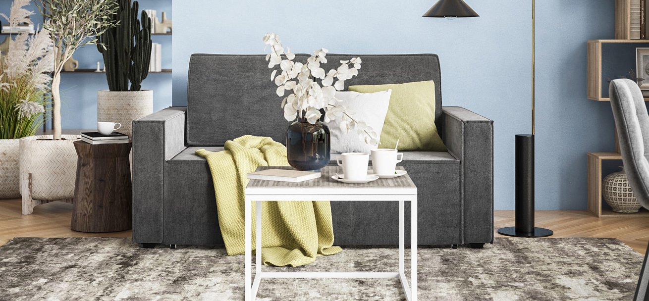 Диван NORD Compact велюр Monolit серый — купить в Озерце