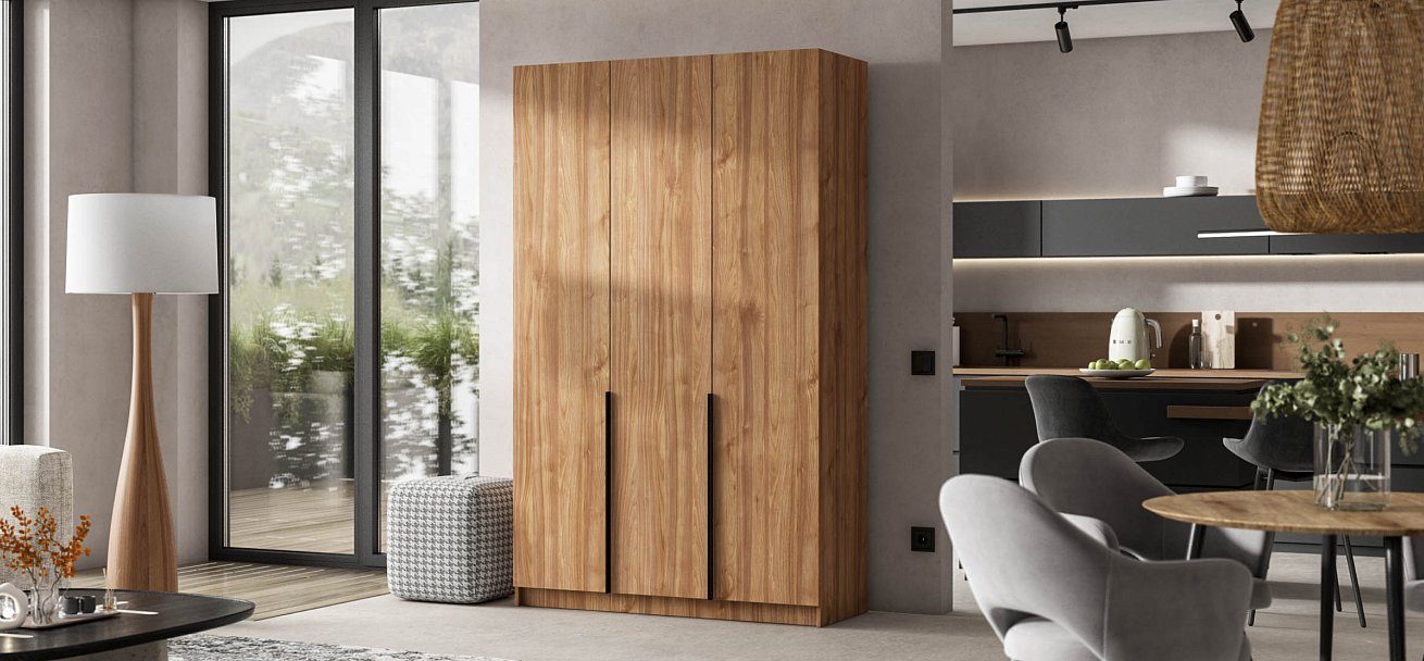 Босс Стандарт 135*220 шкаф распашной 3Д + ящики Орех Селект в мебель-центре Озерцо