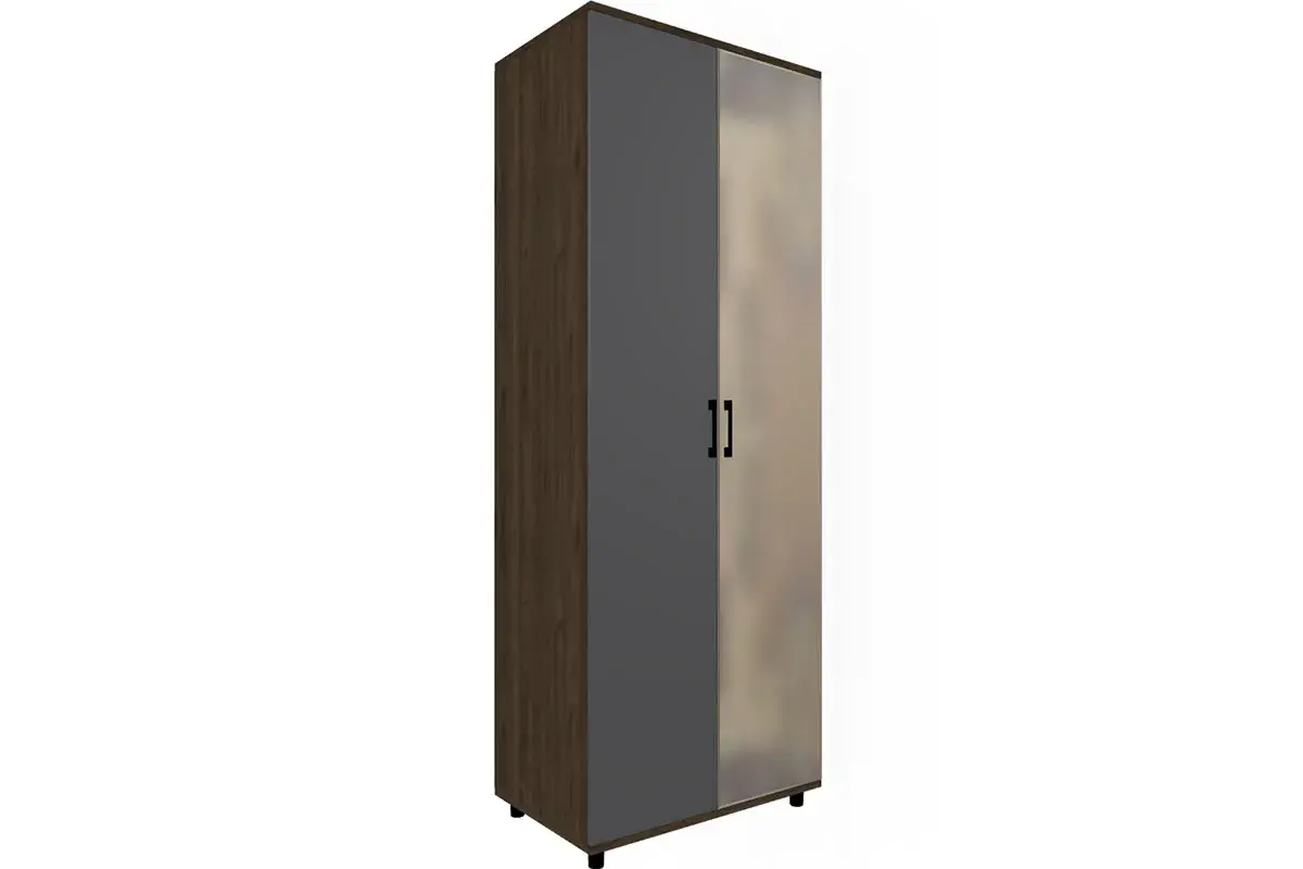Шкаф для одежды и белья ШК-5004-ГТ-АМ (Гикори Джексон Темный/Антрацит Матовый) в мебель-центре Озерцо