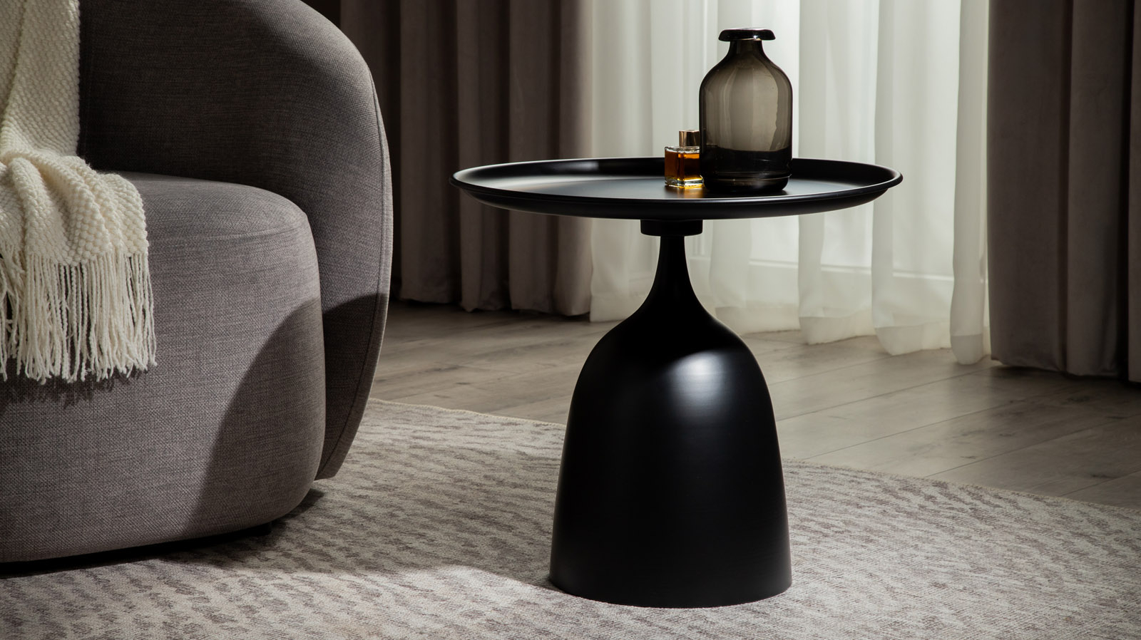 Журнальный столик Fotel, цвет черный 49x49 — купить в Озерце