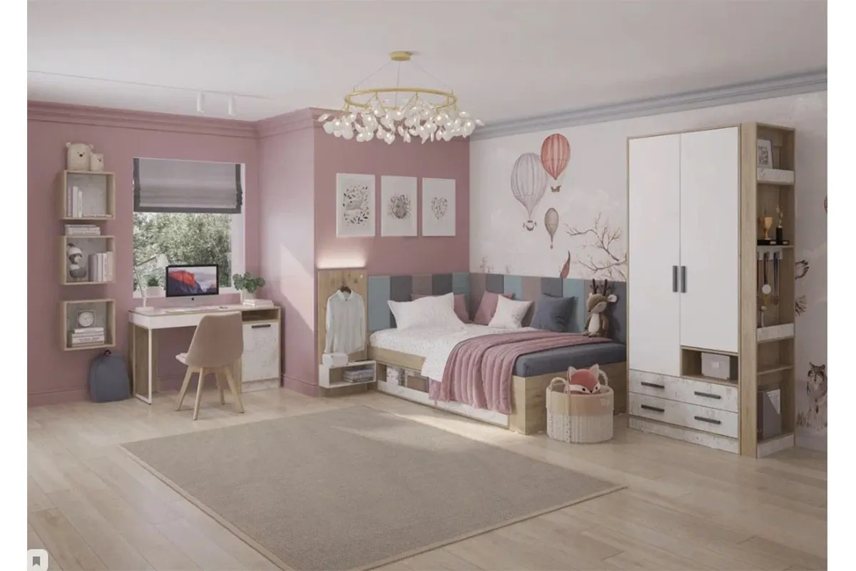 Шкаф двухдверный Алиса Мод. 9 (Гикори Джексон/Спринт/Белый) в мебель-центре Озерцо