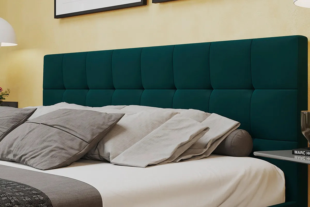Кровать Эмма с ПМ и заглушиной 160х200 (Велюр/Confetti Izumrud) - купить в Озерце