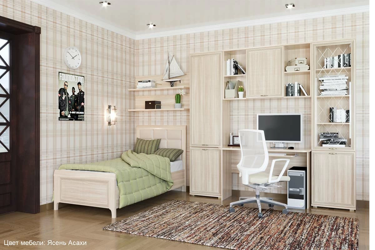 Полка ПЛ-1004 (Ясень Асахи) — Мебель-центр Озерцо