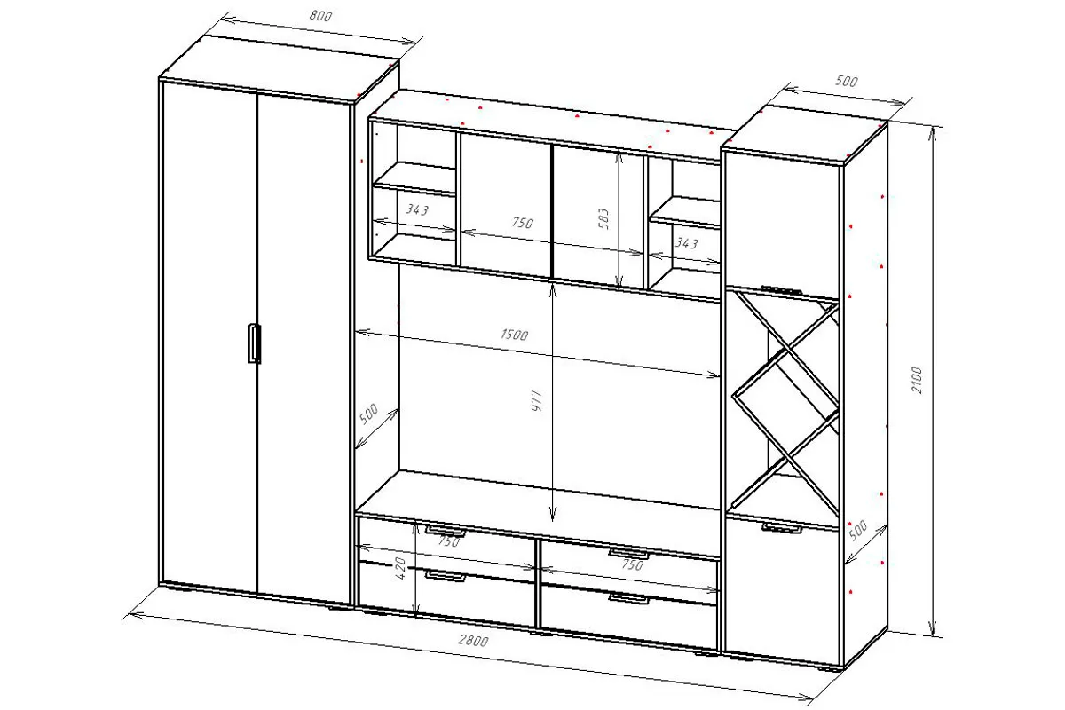 Гостиная Оливия (Делано светлый/Сатин) — Мебель-центр Озерцо