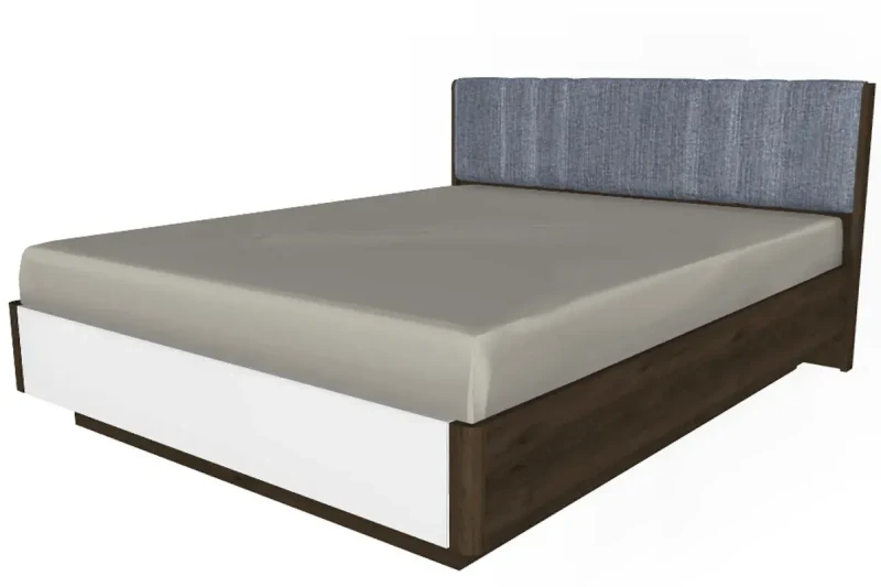 Кровать КР-4013-ГТ-БГ (Гикори Джексон Темный/Белый Бриллиант Глянцевый) - купить в Озерце