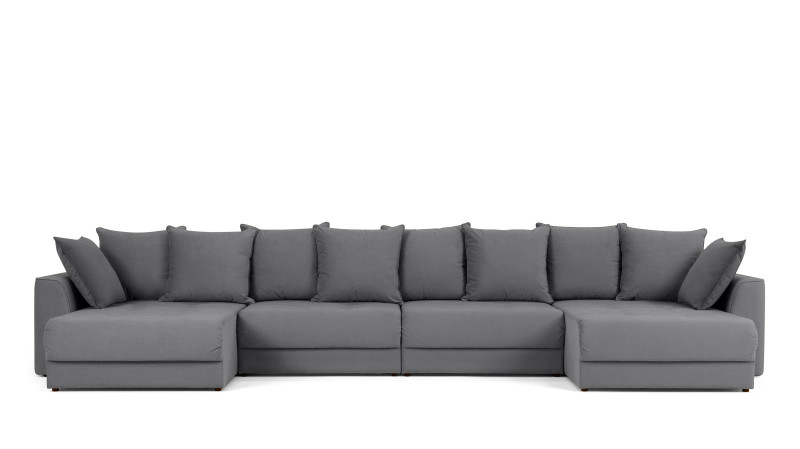 Диван Monako New П-образный с коробом для белья, Тк. Sky Velvet 16 157x455 — купить в Озерце