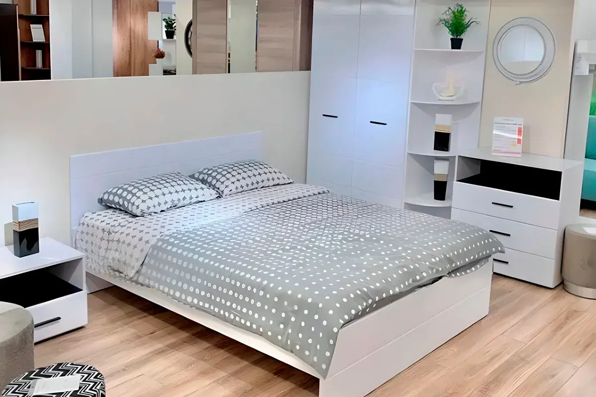 Кровать Gloss 160х200 Белый/Белый глянец (72374522) - купить в Озерце