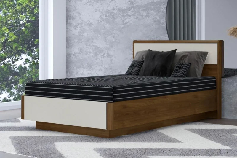 Кровать КР-4002-ГТ-КМ 140х200 (Гикори Джексон Темный / Кашемир Матовый) - купить в Озерце