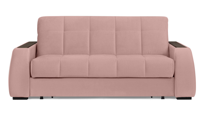 Диван - кровать Domo Pro с накладкой цвета венге, стежка квадрат, ткань Sky Velvet 01 180x216 — в мебель-центре Озерцо