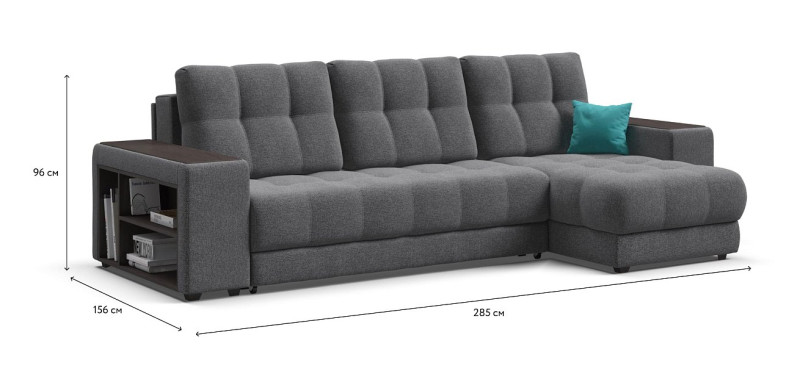 Босс ХЛ угловой диван Рогожка Мальмо серый — купить в Озерце