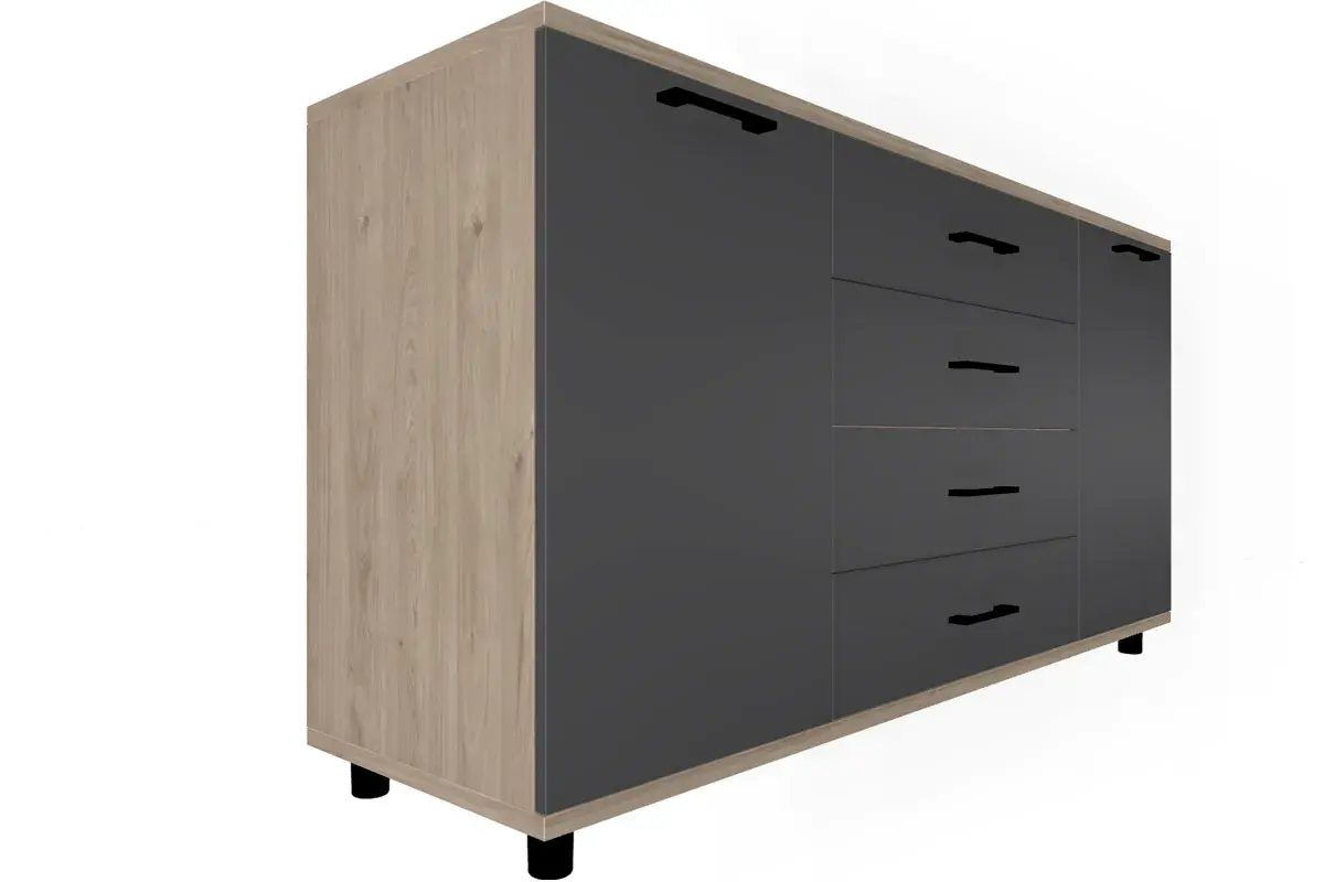 Спальня Грейс комплект 4 (Гикори Джексон Светлый/Антрацит матовый) - купить в Озерце