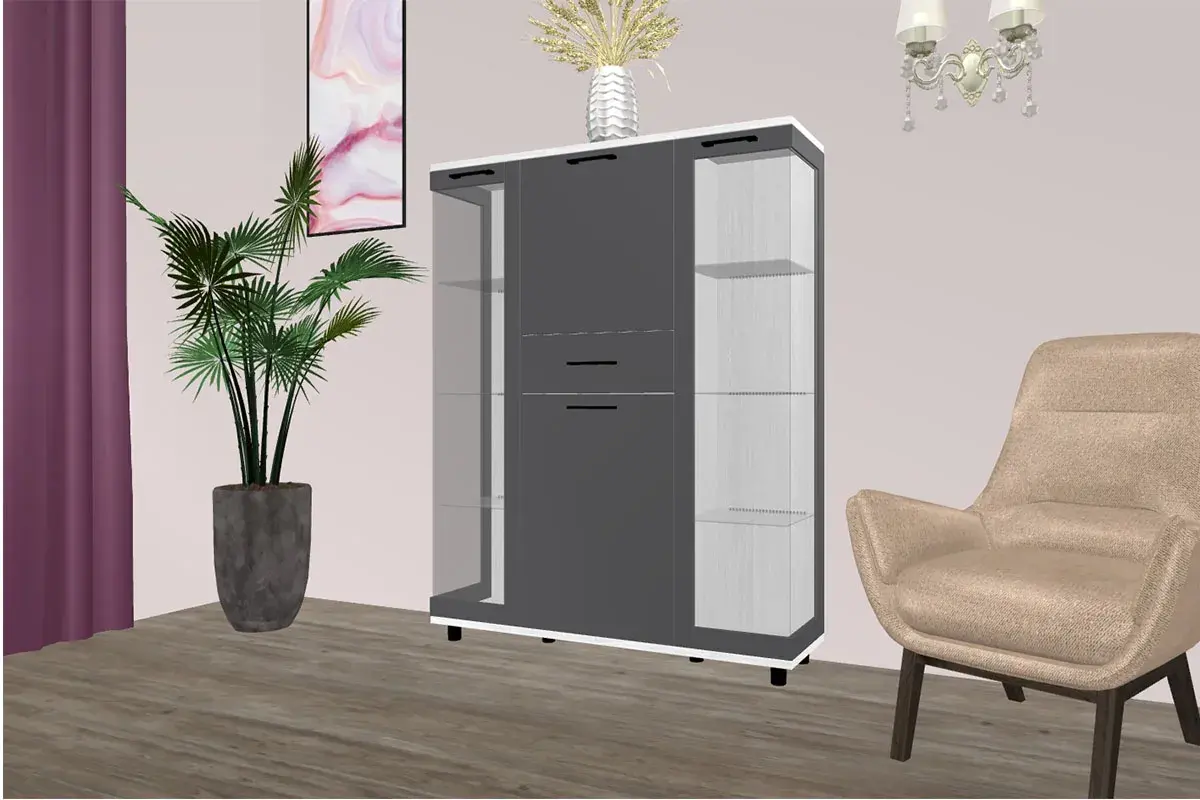 Шкаф многоцелевой ШК-5080-СЯ-АМ (Снежный Ясень/Антрацит Матовый) в мебель-центре Озерцо