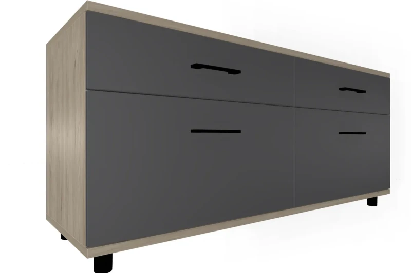 Тумба ТБ-5030-ГС-АМ (Гикори Джексон Светлый/Антрацит Матовый) — Мебель-центр Озерцо