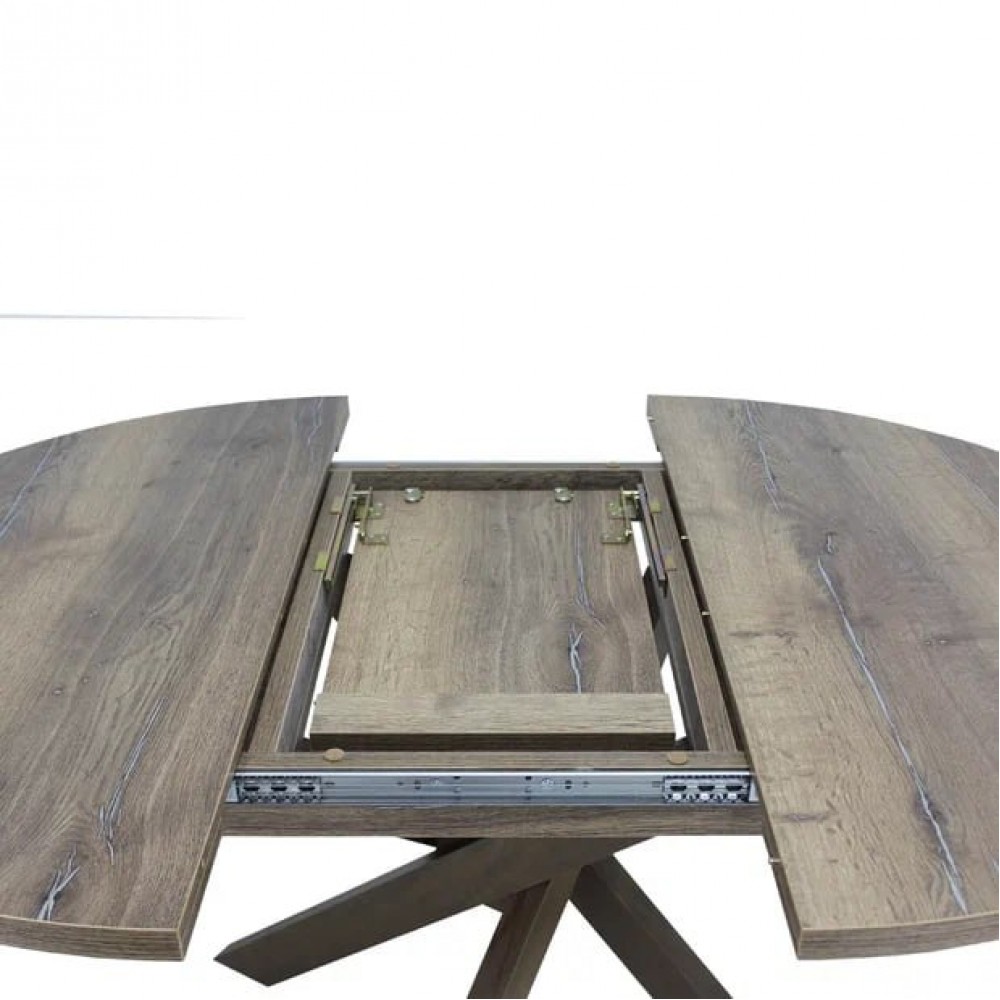 Стол ПАЛЕРМО круглый дуб олово/дуб олово - купить в Озерце