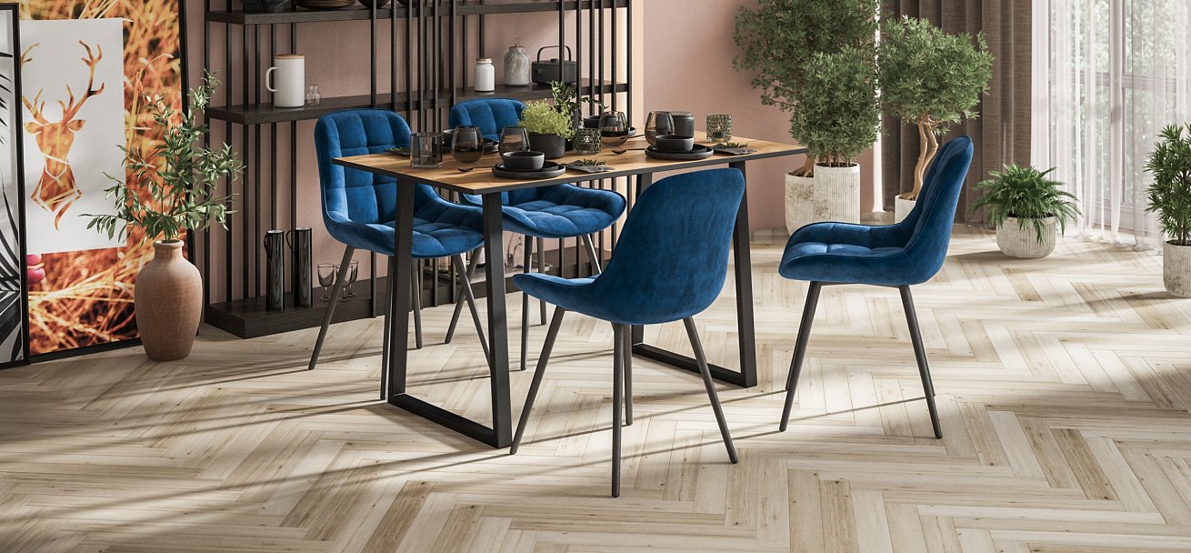 Стул ТУРИН Velutto синий, черный - купить в Озерце