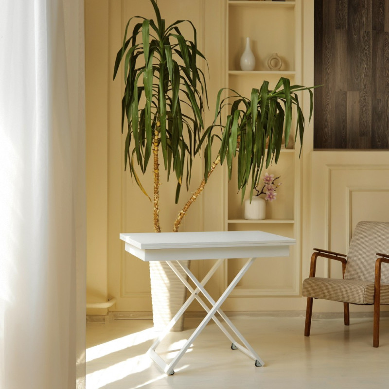 Стол-трансформер Apollo белый матовый/подстолье белое - купить в Озерце