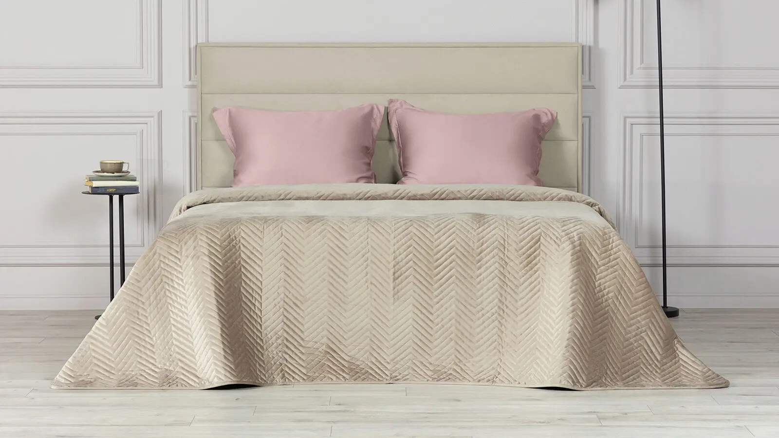 Покрывало стеганое Velvet Edition (геометрия), цвет Карамель 240x260 в мебель-центре Озерцо