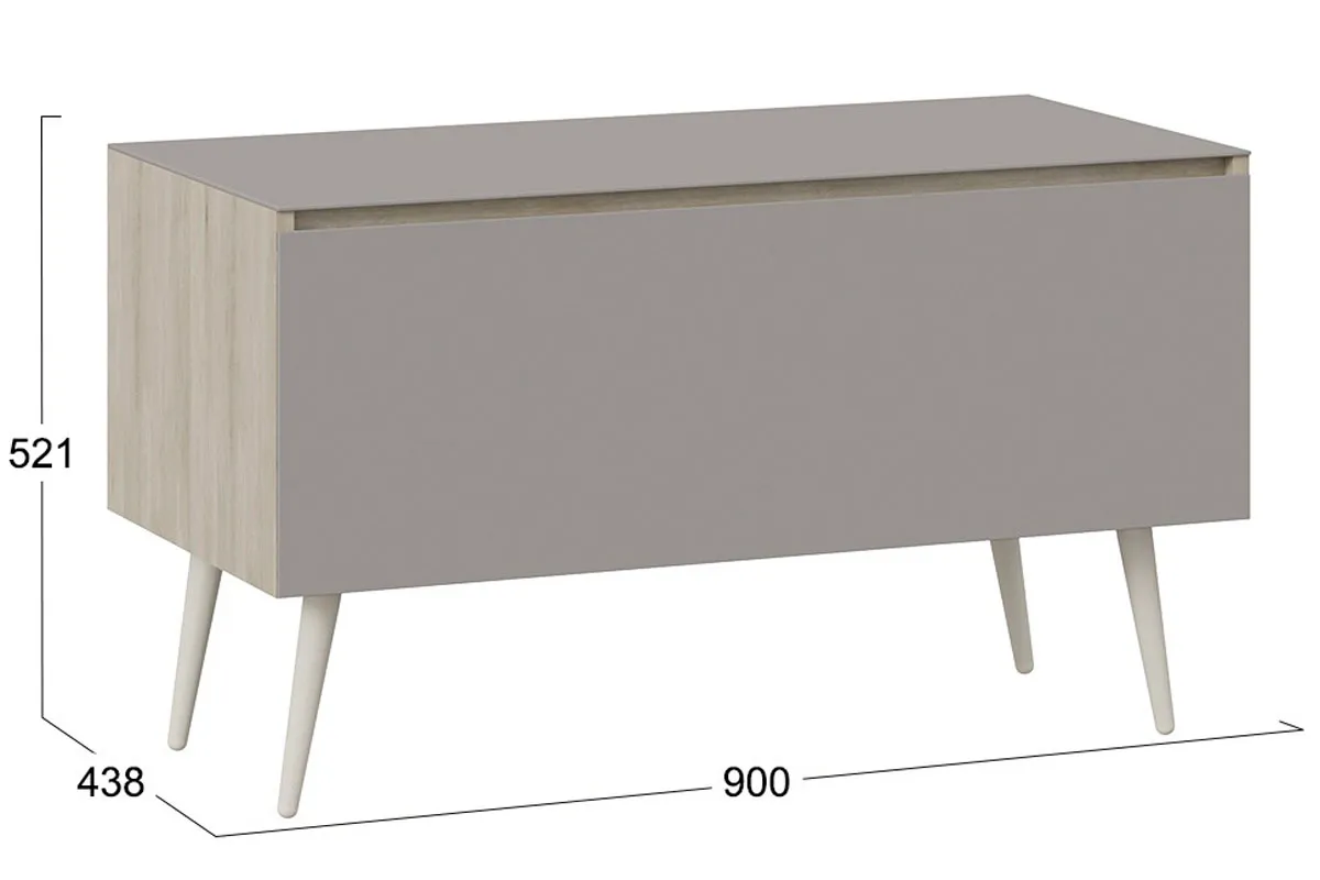 Тумба для теле-и радиоаппаратуры Глосс СМ-319.03.012 с опорами (Баттл Рок/Стекло Светлый Stone(St)/Бежевый) — Мебель-центр Озерцо