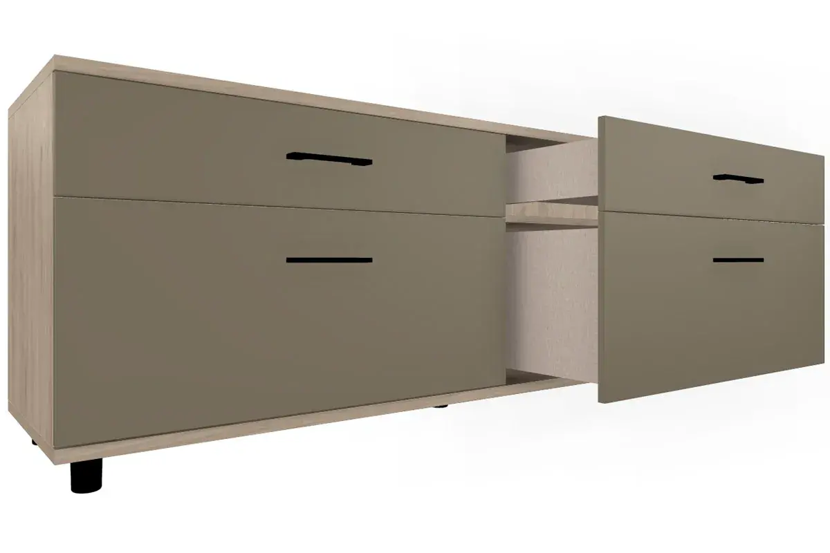 Тумба ТБ-5028-ГС-ЛМ (Гикори Джексон Светлый/Латте Матовый) — Мебель-центр Озерцо