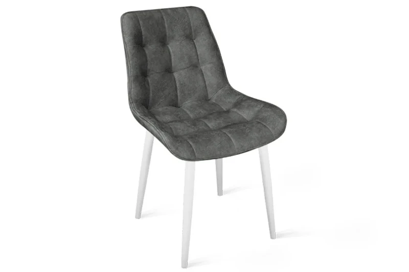 Стул Boston (Белый Муар/Велюр V003 Темно-серый) - купить в Озерце