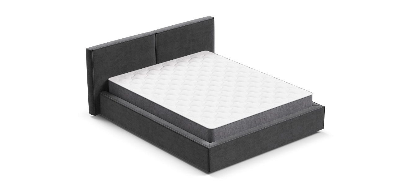 Норд Кровать+ПМ 160*200 Велюр Монолит серый - купить в Озерце