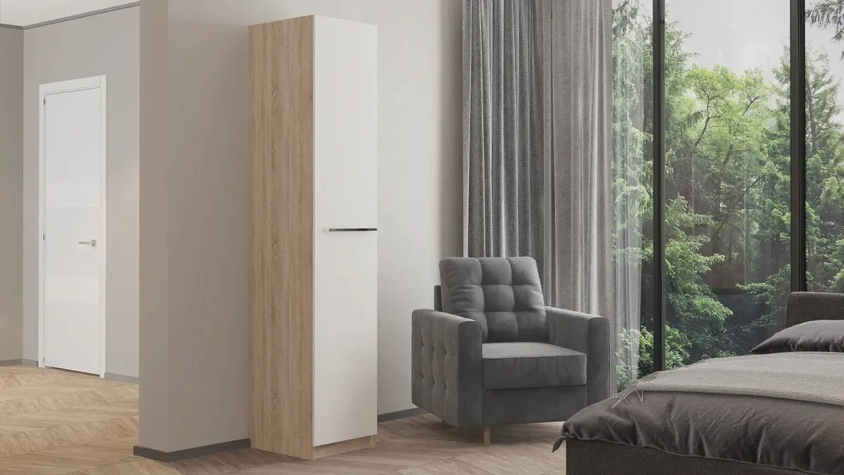 Шкаф однодверный Noble 45 см, цвет Дуб бардолино&Белый 45x53 — купить в Озерце