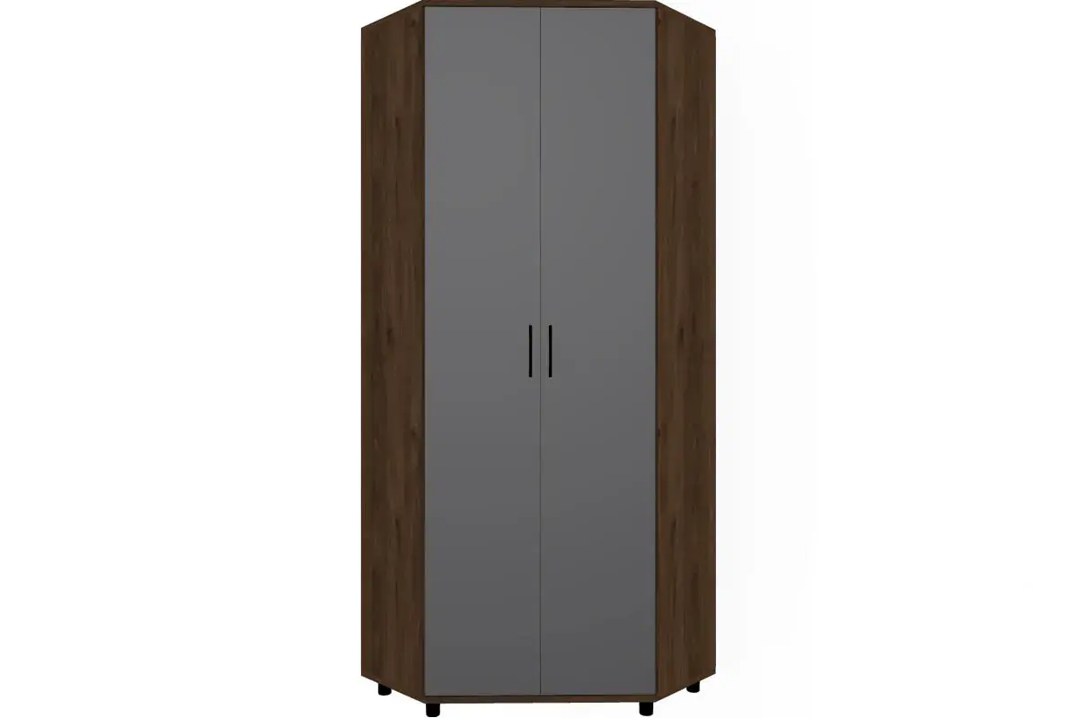 Прихожая Грейс комплект 1 (Гикори Джексон Темный/Антрацит Матовый) — Мебель-центр Озерцо