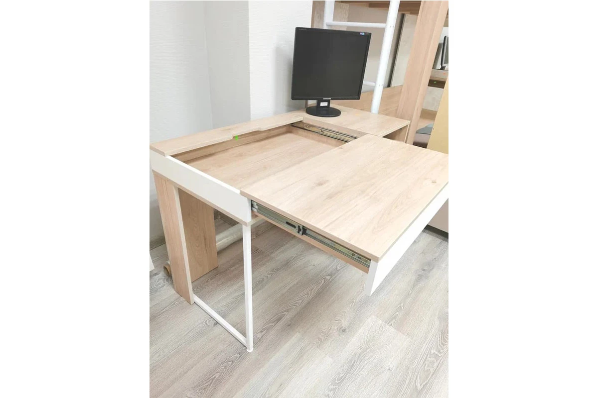 Стол прямой Алиса Мод. 4 (Гикори Джексон/Спринт/Белый) — Мебель-центр Озерцо