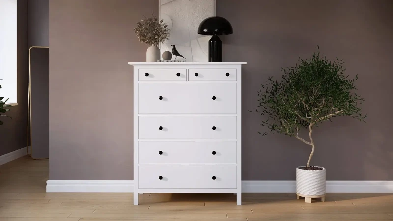 Комод 6 ящиков Terek, цвет Белый 50x108 — купить в Озерце