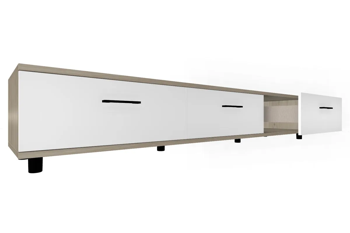 Тумба ТБ-5071-ГС-БГ (Гикори Джексон Светлый/Белый Бриллиант Глянцевый) — Мебель-центр Озерцо