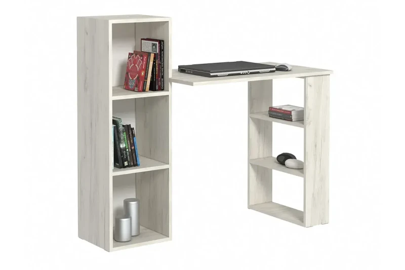 Стол письменный Лаки тип 1 (Дуб Крафт Белый) — Мебель-центр Озерцо