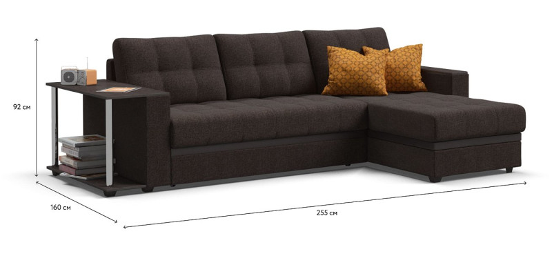 Атланта НПБ угловой диван Рогожка Мальмо шоколад — купить в Озерце
