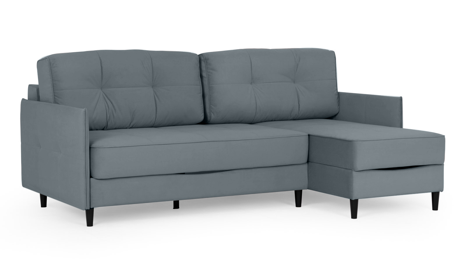 Диван Amani Pro угловой с узкими подлокотниками, ножки: пластик, Тк. Sky Velvet 18 156x217 — купить в Озерце