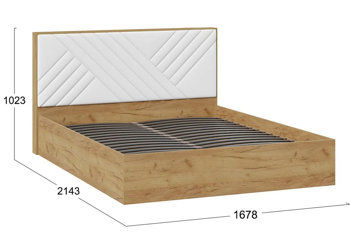 Кровать универсальная Хилтон Тип 1 без ПМ 160х200 (Дуб крафт золотой/Белый) - купить в Озерце