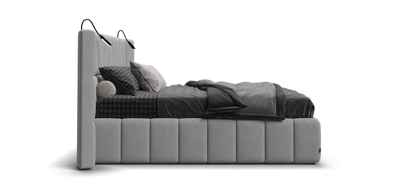 Босс ХО Кровать 180*200 Велюр Монолит сталь - купить в Озерце