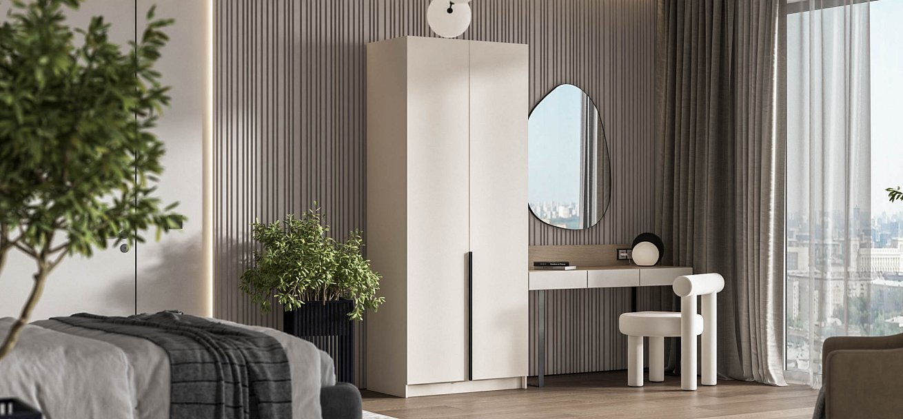 Босс Стандарт 90*220 шкаф распашной 2Д Кашемир в мебель-центре Озерцо