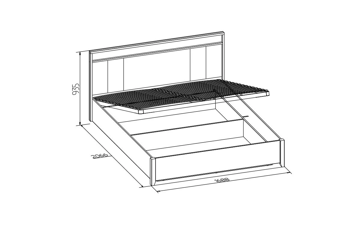 Кровать Nature Люкс 307 с подъемным механизмом 160х200 (Гаскон Пайн/Чёрный) - купить в Озерце