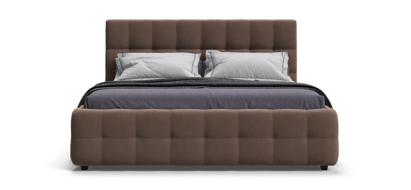 Босс Кровать+ПМ 180*200 Велюр Монолит мокко - купить в Озерце