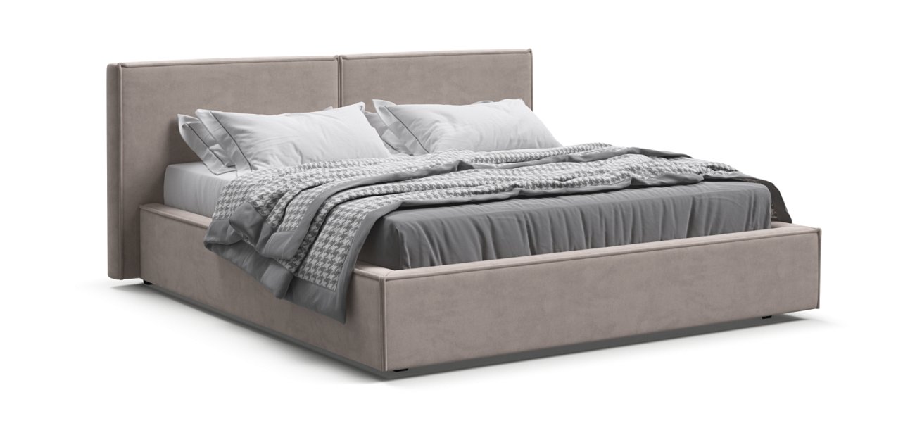 Норд Кровать+ПМ 160*200 Велюр Монолит латте - купить в Озерце