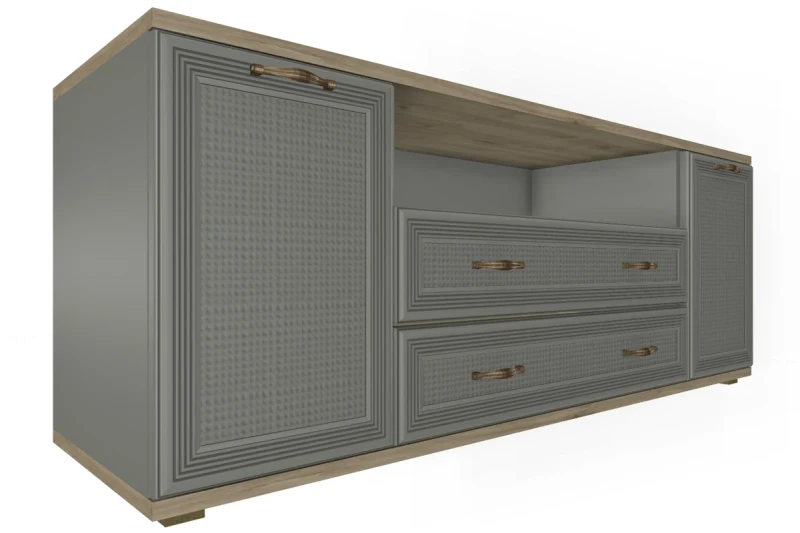 Тумба ТБ-1021-ГС-СО (Гикори Джексон Светлый/Серый Оникс) — Мебель-центр Озерцо