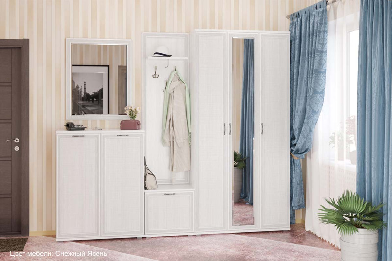 Прихожая Карина-4 (Снежный Ясень) — Мебель-центр Озерцо
