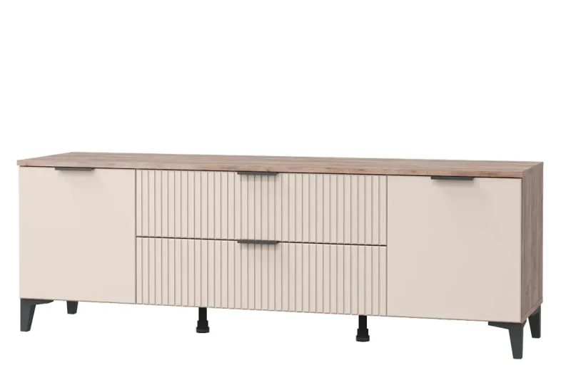 Тумба под ТВ  Тоскана с 2 дв. и 2 ящ. (Дуб табачный/Бисквит) — Мебель-центр Озерцо