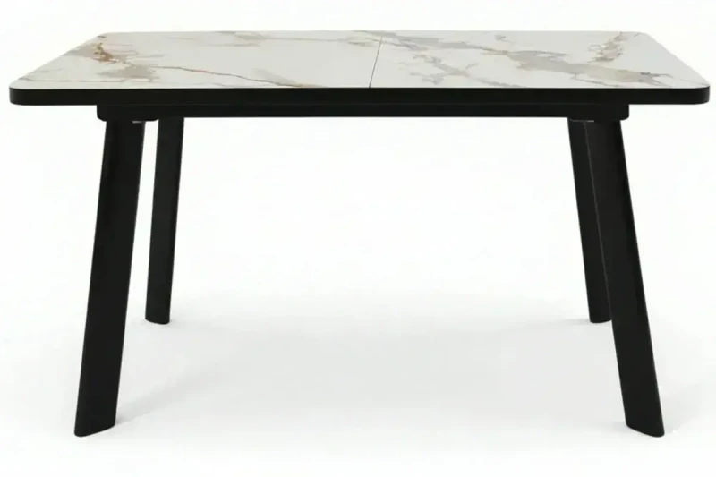 Стол обеденный Норд 1400х800 (Керамика YB 8020116BG Calacatta Gold / ЛДСП с черной кромкой / Металл черный) - купить в Озерце